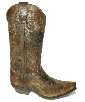 Gunst inschakelen Vete Sendra Boots 9669 Cuervo Brown Ladies Men Cowboy Western Boots Snip Toe  Slanted Heel Vintage Look - intoboots.com