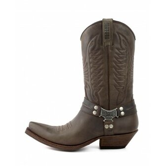 Mayura Boots 13 Bruin/Taupe Cowboy Western Laarzen Spitse Neus Schuine Hak Waxed Leer Sierspoor Zij Aanzicht