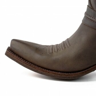 Mayura Boots 13 Bruin/Taupe Cowboy Western Laarzen Spitse Neus Schuine Hak Waxed Leer Sierspoor Detail Neus