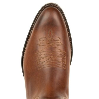 Mayura Boots 2627 Kastanje Bruin Cowboy Western Casual Line Dance Heren Laarzen Semi Cubaanse Hak Echt Leer Bovenaanzicht Ronde