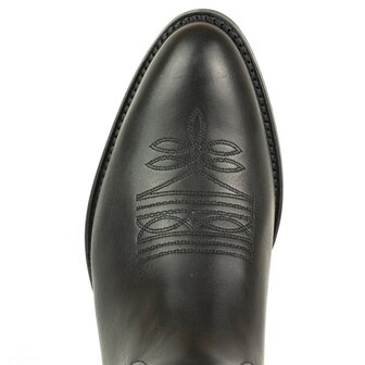 Mayura Boots 2627 Black Cowboy Western Casual Men&#039;s Boots Semi Cuban Heel Genuine Leather From Above Round Nose 