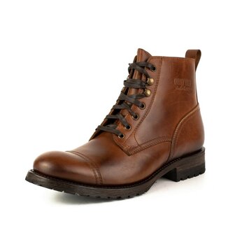 Mayura Boots 2478 Kastanje/Bruin Veter Laars Urban Outdoor Cowboy Militair Enkel Model Heren Ronde Neus Veter Sluiting Vooraanz