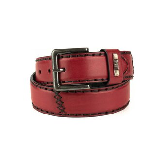 Mayura Belt 925 Red Cowboy Western 4 cm Wide Jeans Belt Changeable Buckle Smooth Leather