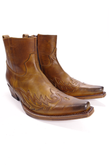 Sendra Boots 11783 Mimo Brown Mens Boots Cowboy Western Boots Snip Toe Bit Slanted Closure - intoboots.com