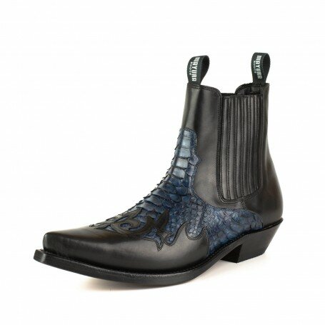 Mayura Boots ROCK 2500 Box Negro Pitón Azul