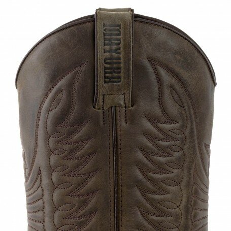 Mayura Boots 13 Bruin/Taupe Cowboy Western Laarzen Spitse Neus Schuine Hak Waxed Leer Sierspoor Detail Stiksel Schacht