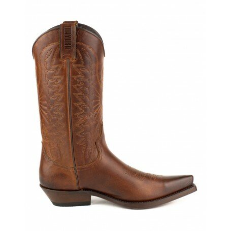 Mayura Boots 1920 Brown Pointed Cowboy Western Line Dance Ladies Men Boots Slanted Heel Genuine Leather Side