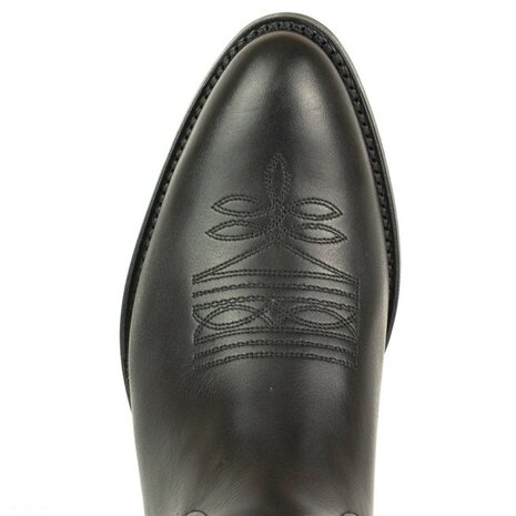 Mayura Boots 2627 Black Cowboy Western Casual Men's Boots Semi Cuban Heel Genuine Leather From Above Round Nose 