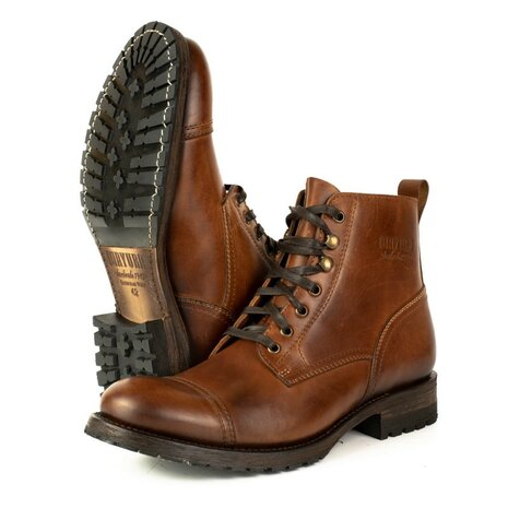 Mayura Boots 2478 Kastanje/Bruin Veter Laars Urban Outdoor Cowboy Militair Enkel Model Heren Ronde Neus Veter Sluiting Paar