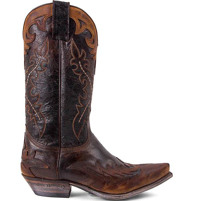 Gunst inschakelen Vete Sendra Boots 9669 Cuervo Brown Ladies Men Cowboy Western Boots Snip Toe  Slanted Heel Vintage Look - intoboots.com